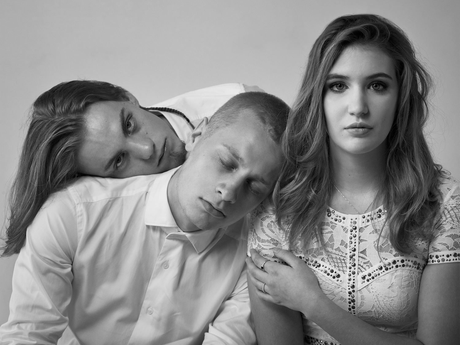 Antoine Desrochers, Antoine Olivier Pilon et Sophie Nélisse, acteurs et actrice, 2017, portrait